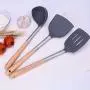 3PCS/Set Handle Non-stick Stainless Steel Kitchen Cooking Tool Set Soup Spoon Shovel Utensils Silicone Spatula Home Kitchenware
