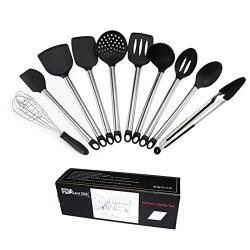 Kitchenware Set Stainless Steel Handle + Soft Silicone Head Kitchen Gadgets Household Heat-Resistant Shovel Spoon Kitchenware Set, Kitchenware