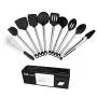 Kitchenware Set Stainless Steel Handle + Soft Silicone Head Kitchen Gadgets Household Heat-Resistant Shovel Spoon Kitchenware Set, Kitchenware