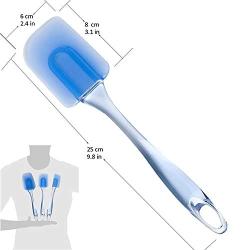 Kitchenware Utensils Set 3 Piece Premium Silicone Heat Resistant Non-Stick Baking Professional Cake Tools Blue,2set