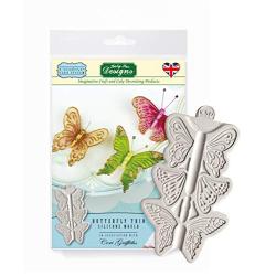 Butterfly Trio Silicone Royal Icing Mold, Ceri Griffiths Creative Cake System for Decorating, Sugarpaste, Fondants, Candies and Crafts, Food Safe