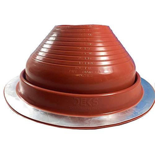 Dektite #7 Red Silicone Metal Roof Pipe Flashing, High Temp, Round Base, Pipe OD 6" - 11"
