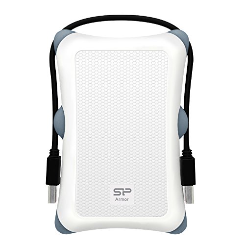 Silicon Power 2TB Rugged Armor A30 Military Grade Shockproof USB 3.0 2.5 Inch for PC,  PS4 Pro and PS4 Slim, White