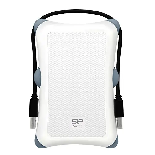 Silicon Power 2TB Rugged Armor A30 Military Grade Shockproof USB 3.0 2.5 Inch for PC,  PS4 Pro and PS4 Slim, White