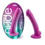 7.25" Realistic Sensa Feel Dual Density Dildo - Platinum Silicone - Cock and Balls Dong - Suction Cup Harness Compatible - Sex Toy for Women - Sex Toy for Adults (Violet)