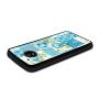 Moto E4 Case, Blue Flower Shock-Absorption TPU Rubber Bumper Moto E4 Case, Ultra Thin Slim Protective Cover for Moto E4-Black