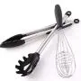 Silicone Cooking Utensils, 8pcs Nonstick Kitchenware with Stainless Steel Handle for Home Restaurant Hotel