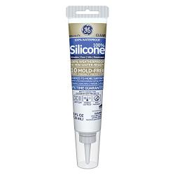 GE GE500 Silicone 2+ Window & Door Sealant Caulk Squeeze Tube, 2.8oz, Clear