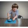 ezpz Happy Bowl - One-Piece Silicone placemat + Bowl (Blue)