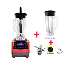 Automatic Digital Smart Timer Program 2200W Heavy Duty Power Blender Mixer Juicer Food Processor Ice Smoothie Bar Fruit,Red Jar Full Parts,Au Plug