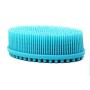 100% Silicone Bath & Shower Loofah Brush Scrubber, Gentle Scrub Skin Exfoliation, 2 in 1 Face & Body Scrubber Massage - Blue