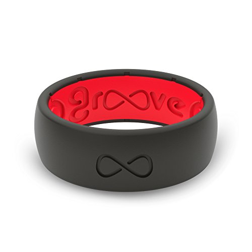 Groove Life - Silicone Ring for Men and Women Wedding or Engagement Rubber Band with Lifetime Coverage, Breathable Grooves, Comfort Fit, and Durability - Original Solid