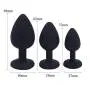 3 PSC Silicone Anales Trainer Kit-B?tt Plugs Beads Massage Toys Jeweled Back (Black)