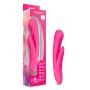 Hop - Cottontail - Sleek Platinum Cured Silicone Dual Vibrator - USB Rechargeable - Multi Speed G Spot Clitoral Stimulator - Sex Toy for Women (Hot Pink)