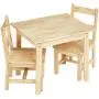 AmazonBasics Kids Solid Wood Table and 2 Chair Set, Natural