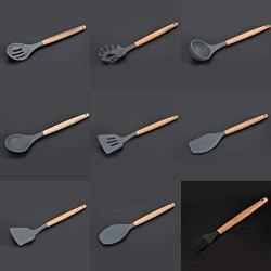 Silicone Wooden Handle Kitchen Set 8 Piece Non-stick Spatula Tool Set Cooking Utensils Kitchen Utensil Set