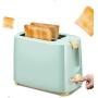 QIN.J.FANG-Kitchen Home Toaster 2 Slices,7-speed professional temperature control,Green