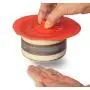 Silicone Suction Lids, Food Covers. Suction Seal Works on Cups, Bowls & Pots, Set of 5 in Red