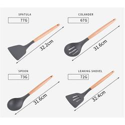 JunbosiKitchenware 9-Piece Silicone Kitchenware Non-Stick Special Silicone Shovel Kitchen High Temperature Cooking Spoon Shovel Tool