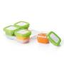 OXO Tot Mealtime Starter Value Set with Roll-up Bib, Feeding Spoons, Food Masher and Four 4oz Baby Blocks Freezer Storage Containers
