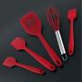 5Pcs Silicone Cooking Tool Set Flexible Kitchenware Non Stick Baking Tool With Round Handle And Eggbeater For Kitchen Restaurant
