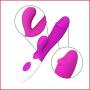 Candy and Me Double Vibrating Female Silicone Vibrator Double Stimulation of G-Spot and Clitoris 10 Frequency Vibration Sex Toy -Power Massager for Female Color Purple