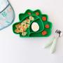 Bumkins Silicone Grip Dish, Suction Plate, Divided Plate, Baby Toddler Plate, BPA Free, Microwave Dishwasher Safe ? Dinosaur