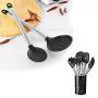 TECHLINK 9pcs Kitchenware Set Silicone Kitchen Utensil Stainless Steel Cooking Tools Nonstick Non-Scratch Heat Resistant Easy Clean & Store Non Toxic Gadget