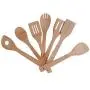 Moligh doll Bamboo Cooking Utensils Set, 7 Pack Kitchen Tools Wooden Spoons and Spatula 11.8, Best for Non Sticky Pans and Cookware