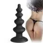 Romi Silicone Suction Cup Anal Trainer Butt Plugs Anal Plug - Five Beads Pagoda Anal Sex Toy