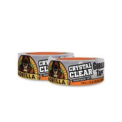 Gorilla Crystal Clear Duct Tape, 1.88” x 18 yd, Clear, (Pack of 2)