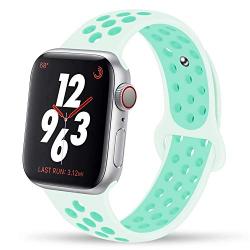 YC YANCH Compatible for Apple Watch Band 38mm 40mm 42mm 44mm,Soft Silicone Sport Band Replacement Wrist Strap Compatible for iWatch Apple Watch Series 4/3/2/1,Nike+,Sport,Edition, S/M M/L Size