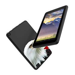 GinHo Customized Protective Cover Kindle Fire 7 American Bald Eagle with Slim Soft Durable TPU Ultra-Clear Silicone UV Printing Case