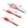 Funwill 5 Pieces Baking Tool Set Red Silicone Scraper Egg Beater Kitchen Baking Egg Tool Silicone Kitchenware Cooking
