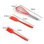 Funwill 5 Pieces Baking Tool Set Red Silicone Scraper Egg Beater Kitchen Baking Egg Tool Silicone Kitchenware Cooking