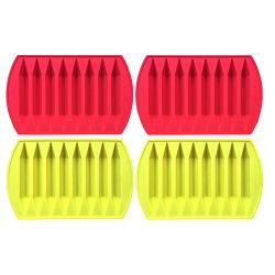 CrayOn 4 Double Tipped, Triangular Silicone Crayon Molds (Makes 32 Recycled Crayons Total)