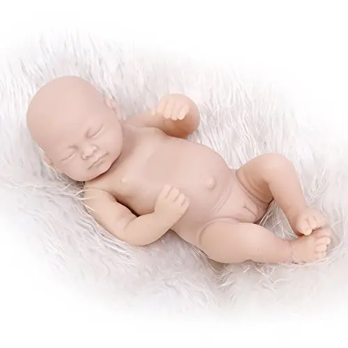 Funny House Unpainted 10 Inch / 26cm Full Body Silicone Soft Vinyl Real Looking Reborn Baby Doll Kit Lifelike Newborn Girl Dolls Kit