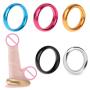 CONtenct-Toy Aluminum Alloy Eggplant Rings Brother Ring Adult Delay Male Ejaculation Daily Toys with Light Blue