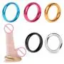 CONtenct-Toy Aluminum Alloy Eggplant Rings Brother Ring Adult Delay Male Ejaculation Daily Toys with Light Blue