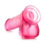 Eden 7.75" Realistic Translucent Dildo - Cock and Balls Dong - Suction Cup Harness Compatible - Sex Toy for Women - Sex Toy for Adults (Pink)