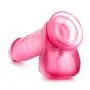 Eden 7.75" Realistic Translucent Dildo - Cock and Balls Dong - Suction Cup Harness Compatible - Sex Toy for Women - Sex Toy for Adults (Pink)