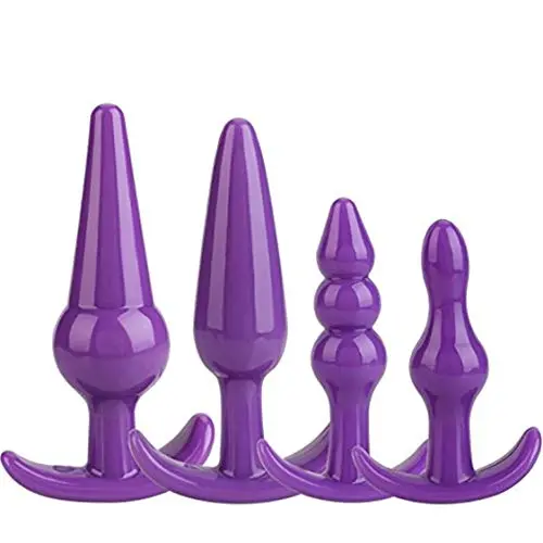 4Pcs/Set Silicone Beads Massager Plùgs Relax Backdoor Toys -Purple