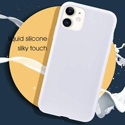 MILPROX iPhone 11 Case with Screen Protector, Liquid Silicone Gel Rubber Shockproof Slim Shell with Soft Microfiber Cloth Lining Cushion Cover for iPhone 11 6.1 inch (2019)-White