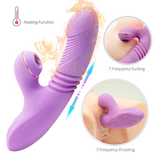 USB Rechargeable Adùllt Toy for Women Pleasure Sùcking and Thrusting Waterproof Six Toys for Female T-Shirts