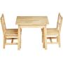 AmazonBasics Kids Solid Wood Table and 2 Chair Set, Natural