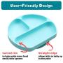 Silikong Suction Plate for Toddlers | BPA Free | Microwave, Dishwasher and Oven Safe | Fits Most Highchair Trays | Stay Put Divided Baby Feeding Bowls and Dishes for Kids and Infants