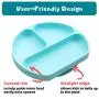 Silikong Suction Plate for Toddlers | BPA Free | Microwave, Dishwasher and Oven Safe | Fits Most Highchair Trays | Stay Put Divided Baby Feeding Bowls and Dishes for Kids and Infants