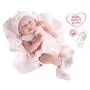 JC Toys La Newborn All-Vinyl-Anatomically Correct Real Girl 15" Baby Doll in Pink Knit Outfit and Accessories, Designed by Berenguer.