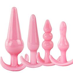 Silicone Soft Toys 4 Sizes Set for Men and Women Erotic Stimulation - Pink Edition