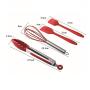 Kitchen Utensil Sets Silicone Kitchenware 10 Piece Nonstick Cookware Set Kitchen Tools Baking Utensils,Red